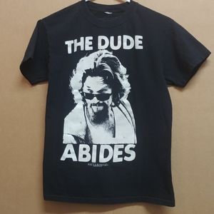 THE DUDE ABIDES The Big Lebowski Movie Tee Shirt Coen Brothers Unisex SMALL